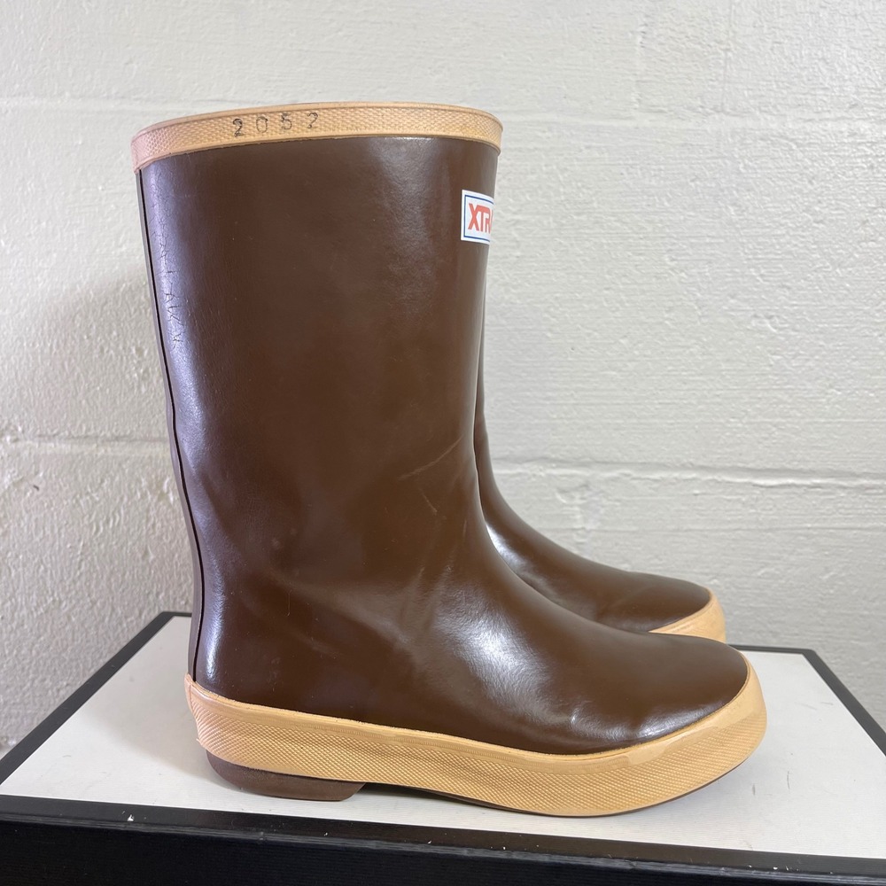 XTRATUF Legacy Brown Outdoor Waterproof Rain Boots Pull On Kids Size 2 US